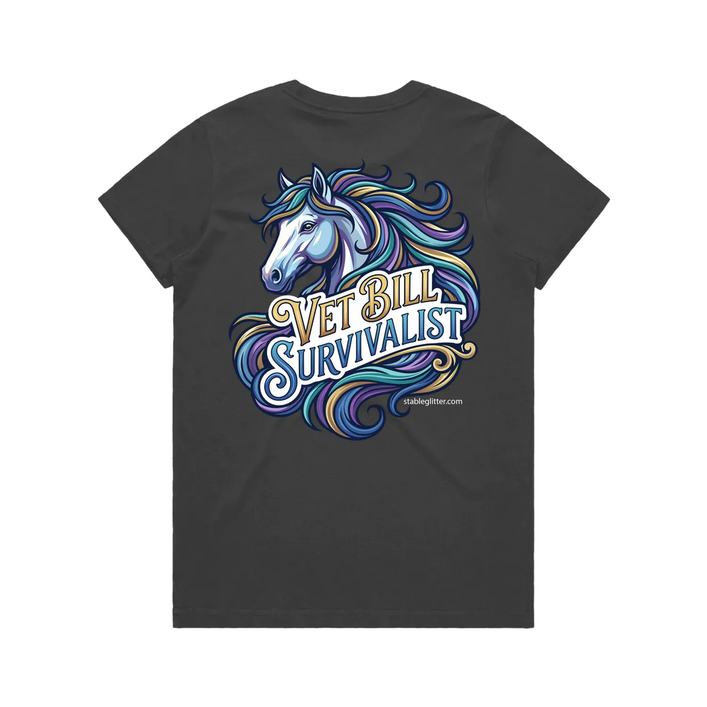 Charcoal back flat lay