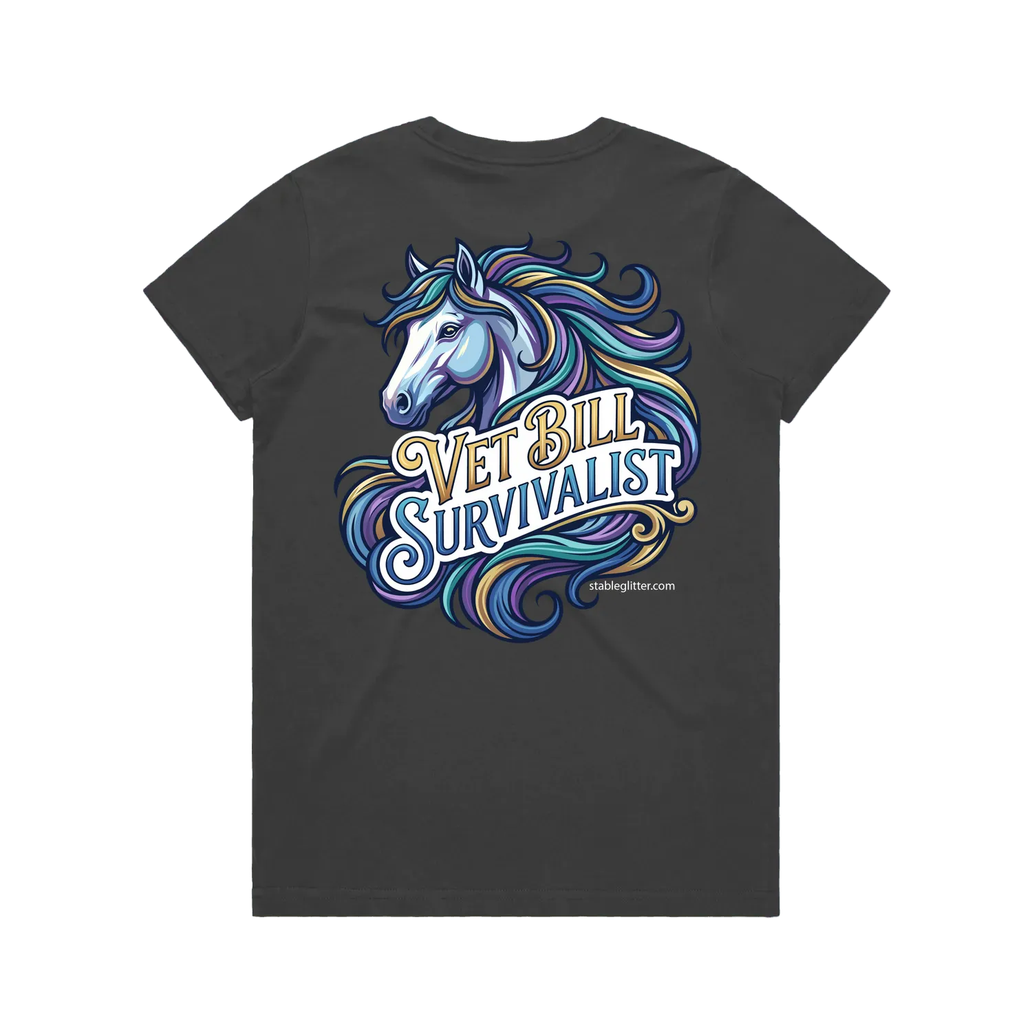 Charcoal back flat lay