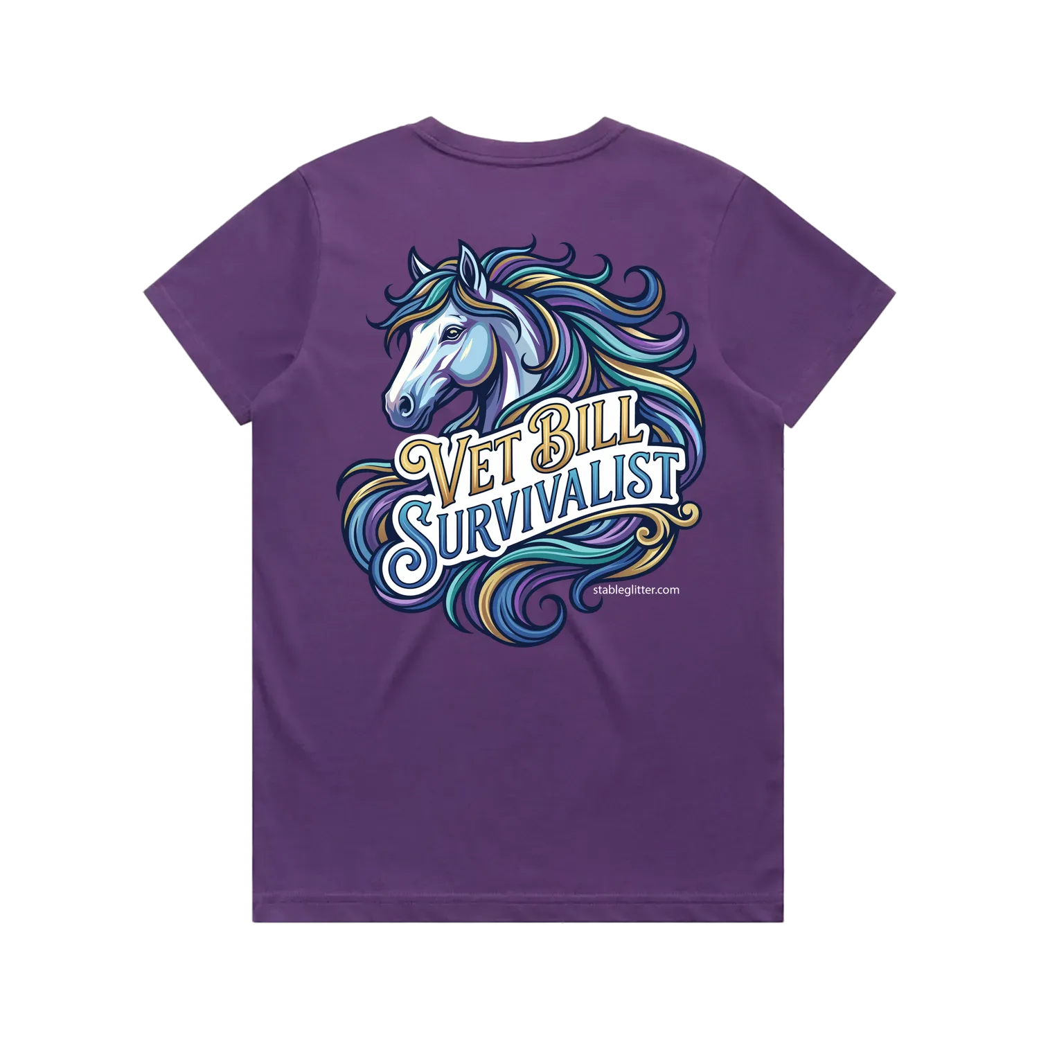 Purple back flat lay