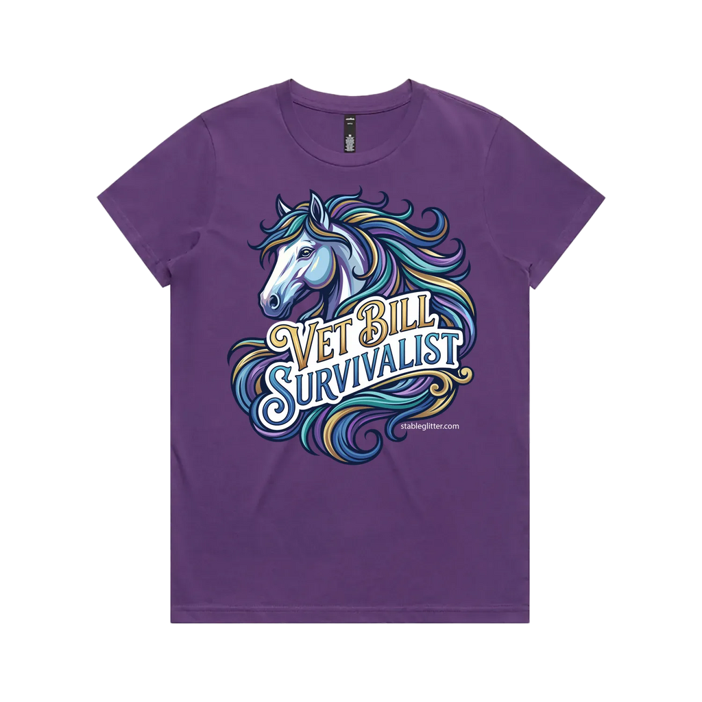 Purple front flat lay