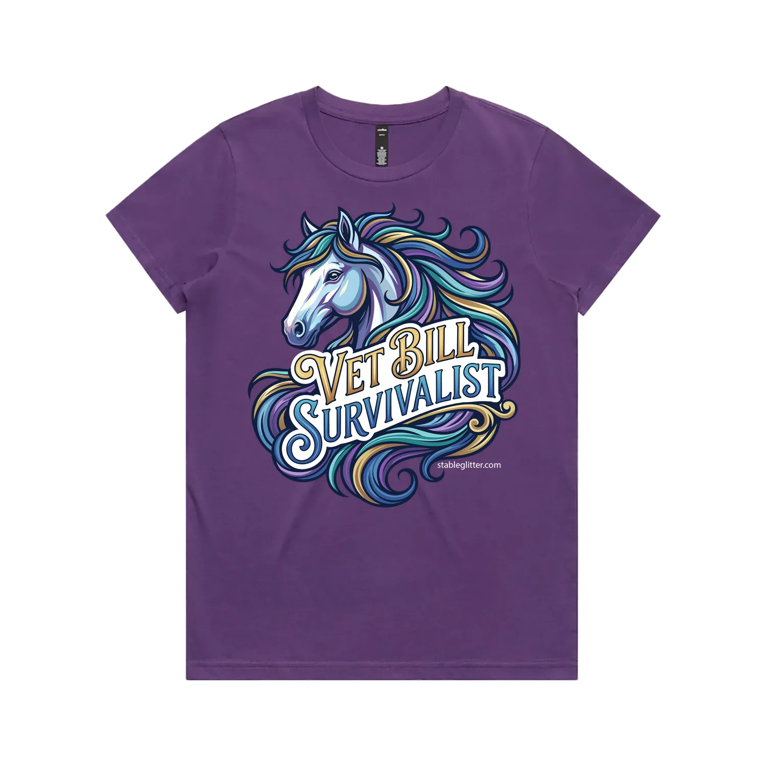 Purple front flat lay